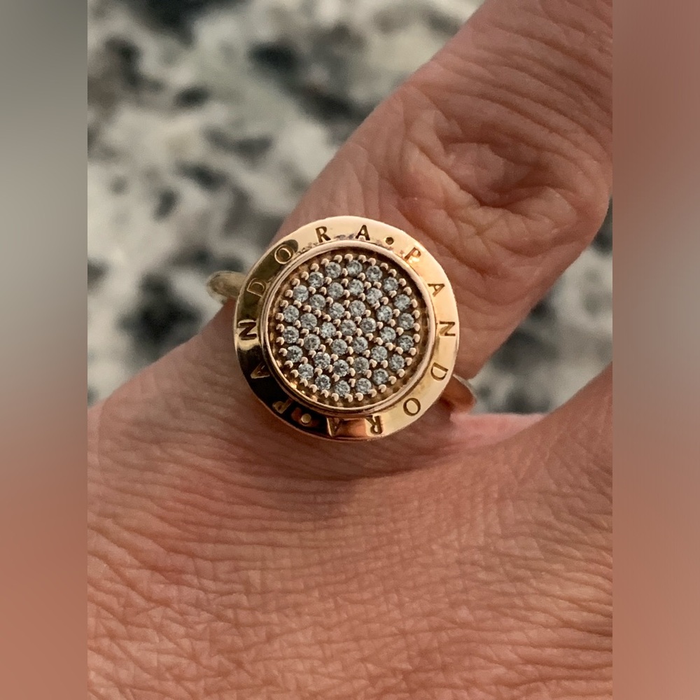 PANDORA ROSE GOLD RING SIZE 48 - Picture 2 of 5